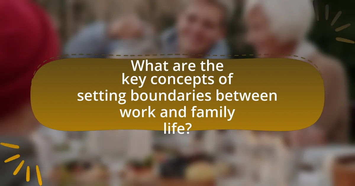 What are the key concepts of setting boundaries between work and family life?