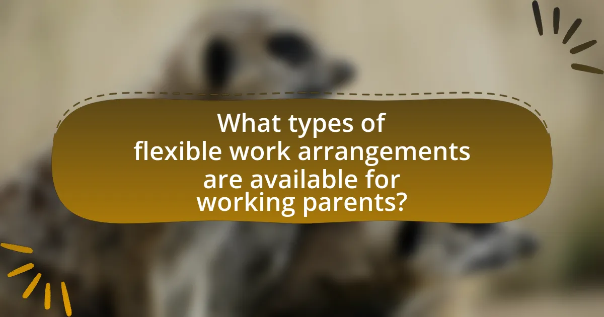 What types of flexible work arrangements are available for working parents?